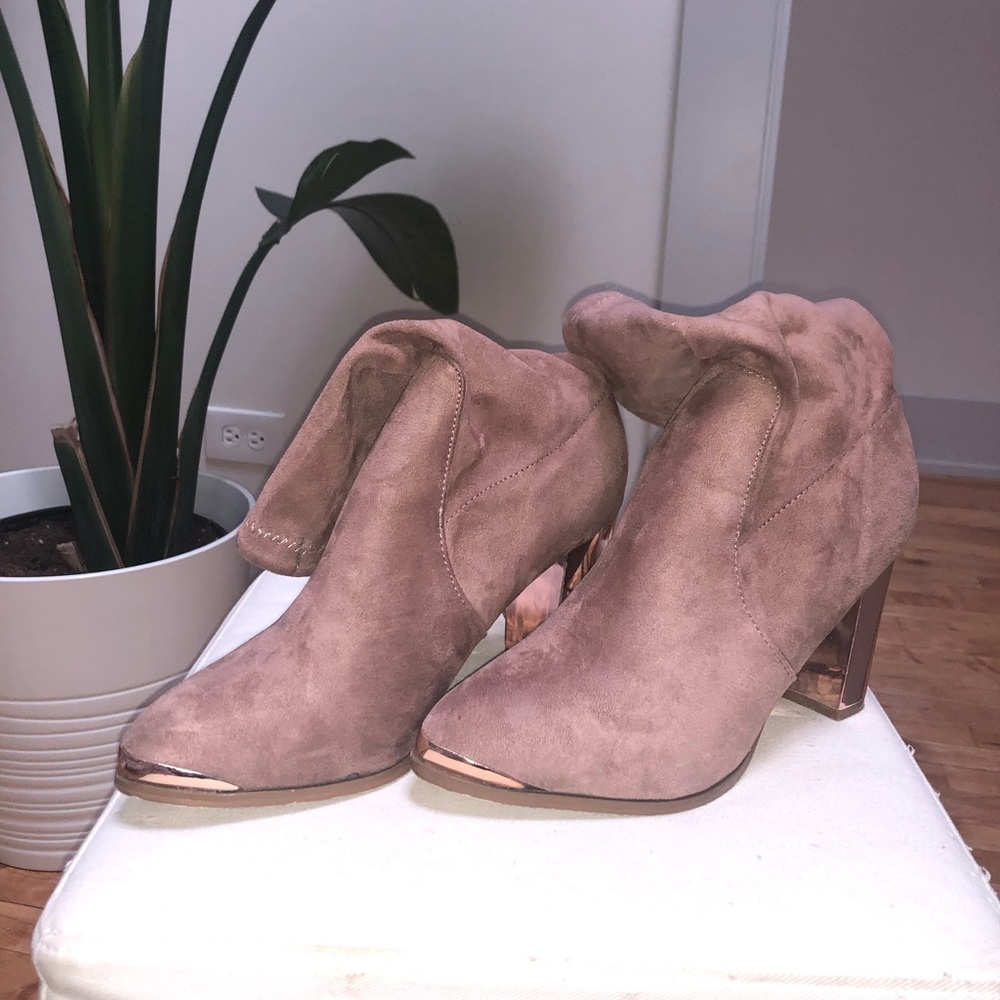Size 10 Rose Gold ankle boots